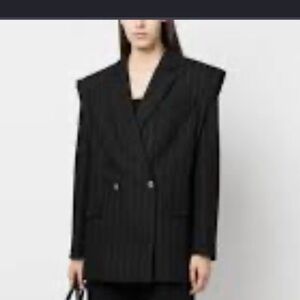 NWT! New! Versace Jeans Couture oversized black double breasted blazer Small
